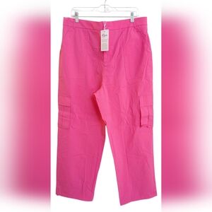 Keriffe Women's Pink High Waisted Lightweight Cargo Pants Size XL NWT